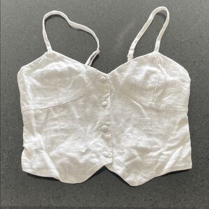 White Button-Up Women's Crop Top